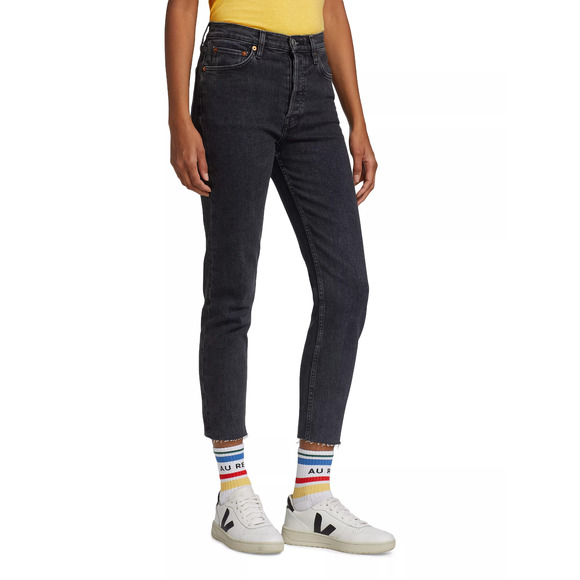 $395 Women's Levi's Redone 90s High Rise Ankle Crop Distressed Jeans 26 NEW - Picture 1 of 10